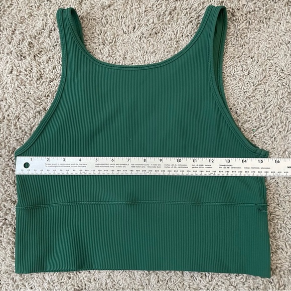 Lululemon Power Pivot tank top in everglade green ribbed size 10 - Picture 10 of 11